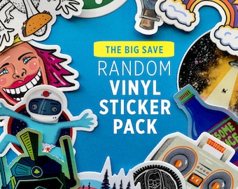 Random Vinyl Sticker Pack, Big Savings, Blind Bag, Best Friend Gift, MacBook Sticker, Laptop Sticker, Water Bottle Sticker