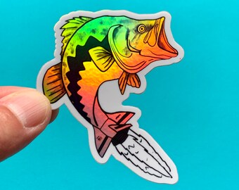 Basstronaut Holographic Vinyl Sticker, Best Friend Gift, MacBook Sticker, Laptop Sticker, Water Bottle Sticker