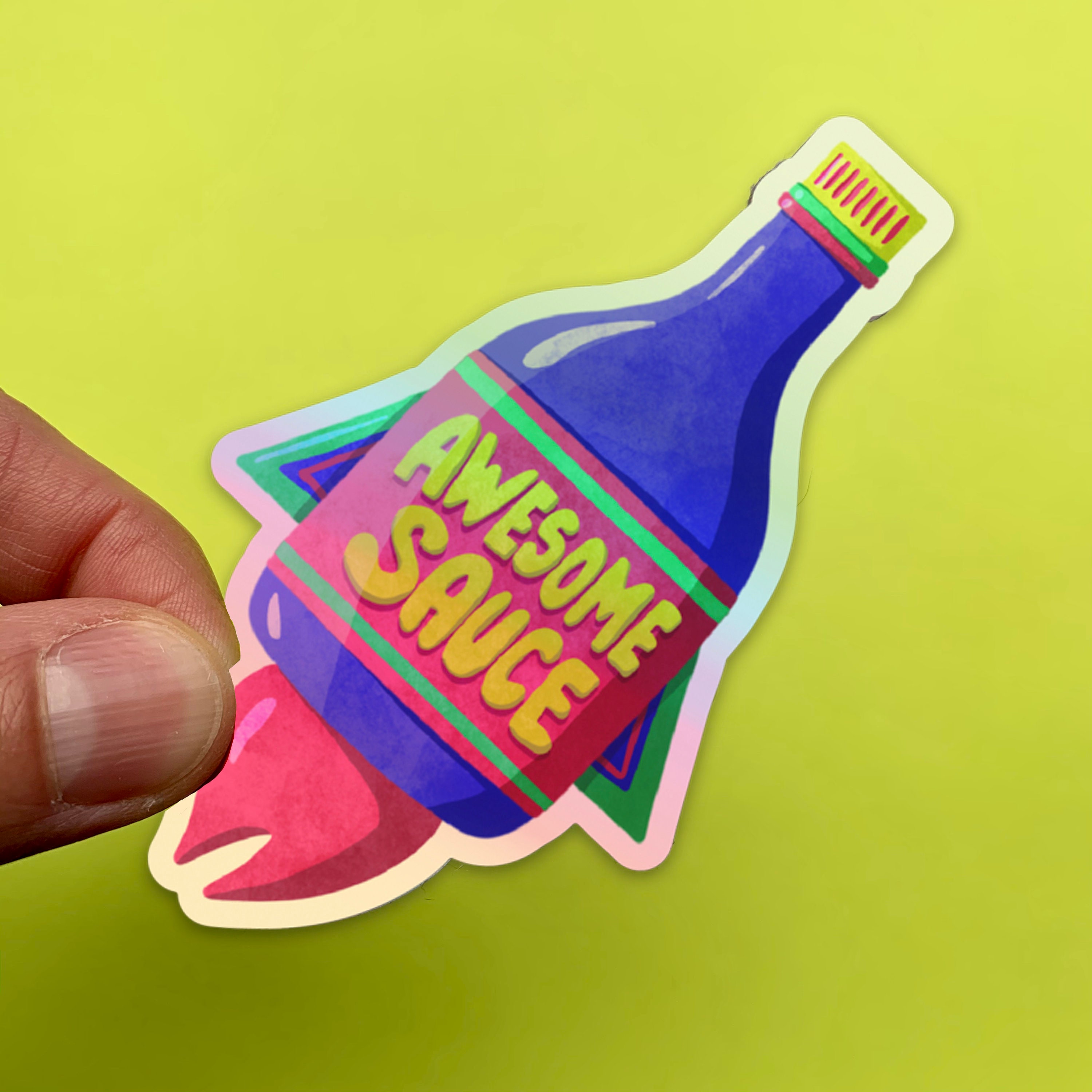 Awesome Sauce Rocket Holographic Vinyl Sticker, Best Friend Gift