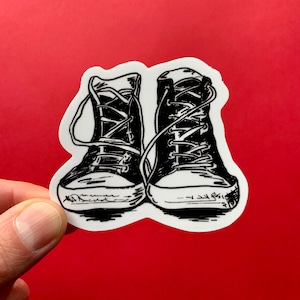 Chuck Taylor Sneakers Vinyl Sticker, Best Friend Gift, MacBook Sticker, Laptop Sticker, Water Bottle Sticker