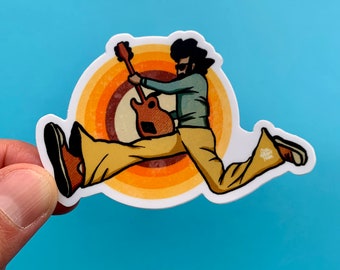 Guitar Leap Vinyl Sticker, Best Friend Gift, MacBook Sticker, Laptop Sticker, Water Bottle Sticker