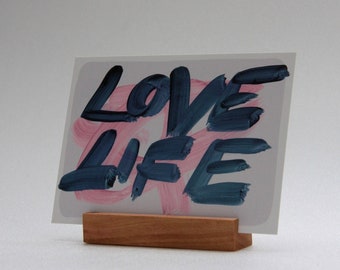 Postkarten Set mit Kartenständer aus Holz / liebevoll gestaltetes Geschenk / Aufmunterung / Mitbringsel