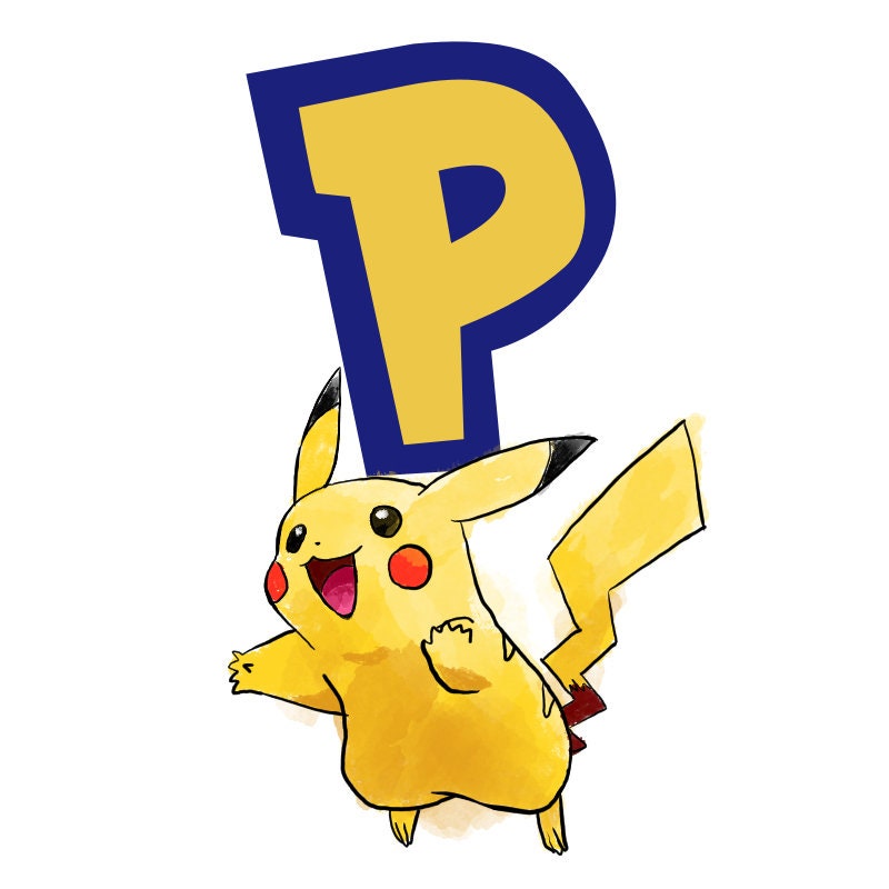 Pokemon Alphabet Name Childrens Bedroom Art Name Print - Etsy UK
