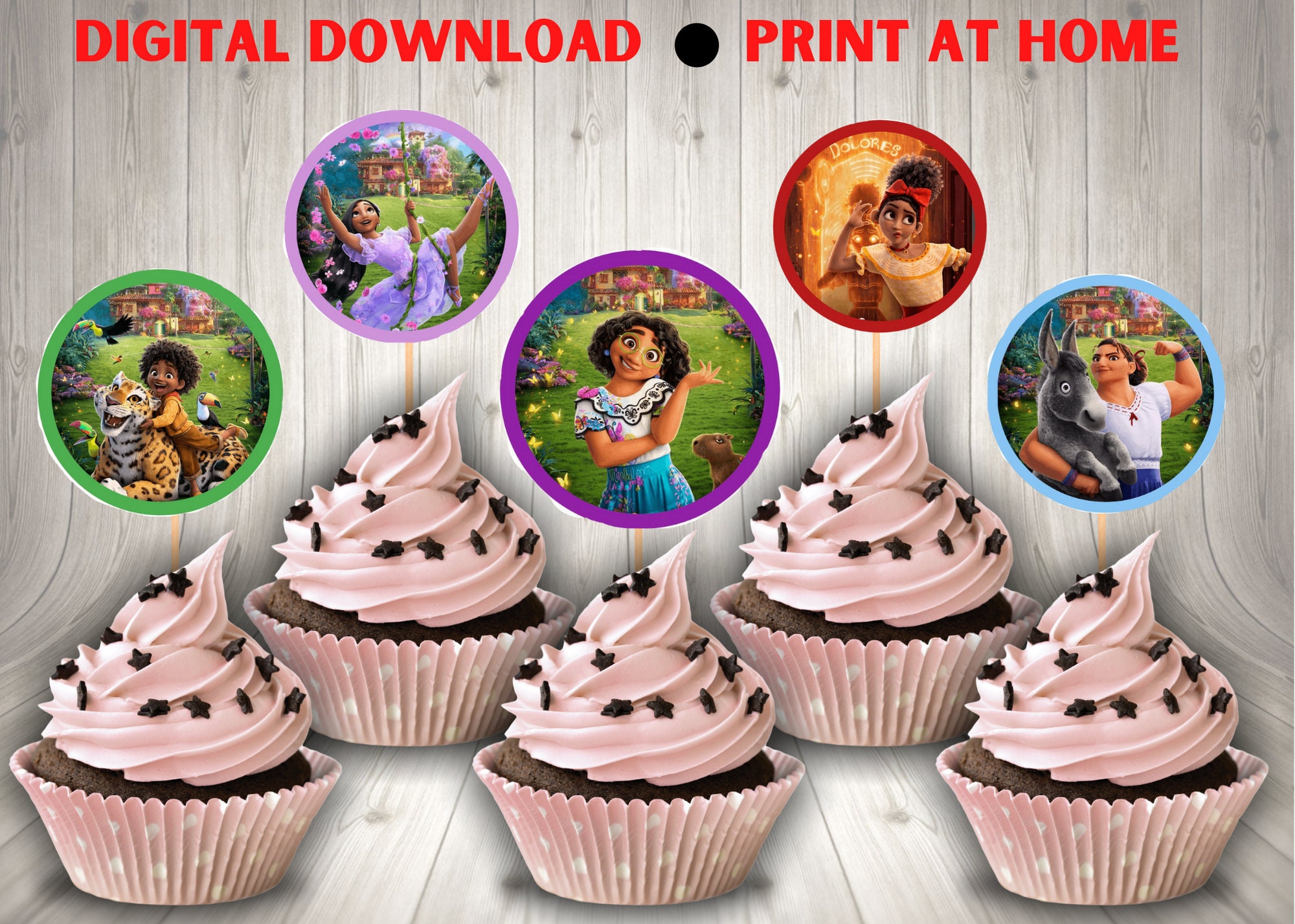 Encanto Cupcake Toppers Printable PDF Print at Home Etsy