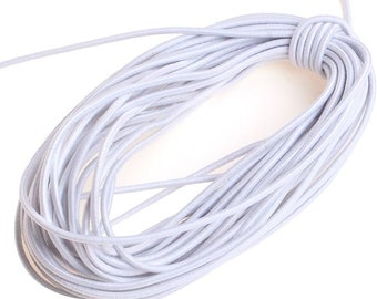 La Jarden®  2mm White Round Heavy Elastic Cord, For Scrunchies, Sewing & Crafting, DIY work, Tailoring, Home Decor Purpose (Cut of 10 Yards)