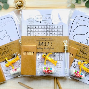 Personalised Pre Filled Wedding Activity Pack for kids, Kids Wedding Set, Kids Wedding Favour, Children’s Wedding Favour, Toddlers and Kids