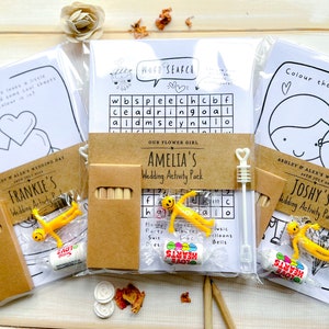 Personalised Pre Filled Wedding Activity Pack for kids, Kids Wedding Set, Kids Wedding Favour, Children’s Wedding Favour, Toddlers and Kids