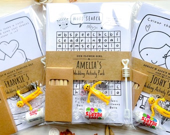 Personalised Pre Filled Wedding Activity Pack for kids, Kids Wedding Set, Kids Wedding Favour, Children’s Wedding Favour, Toddlers and Kids