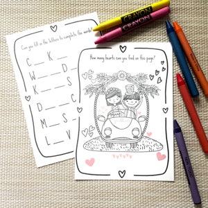 Wedding Activity Pack With Personalised Sleeve Wedding Gift - Etsy UK