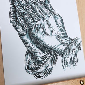 Praying Hands Art Print: Pen & Ink Christian Wall Art