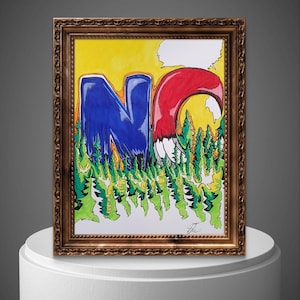 North Carolina Art Print: Red, White & Blue NC Home Decor