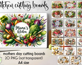 Kitchen Cutting Board Designs: Baking Quotes, Floral PNG (Digital Download)