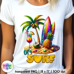 Surf Life Summer Sublimation: Tropical Beach Design (Digital Download)