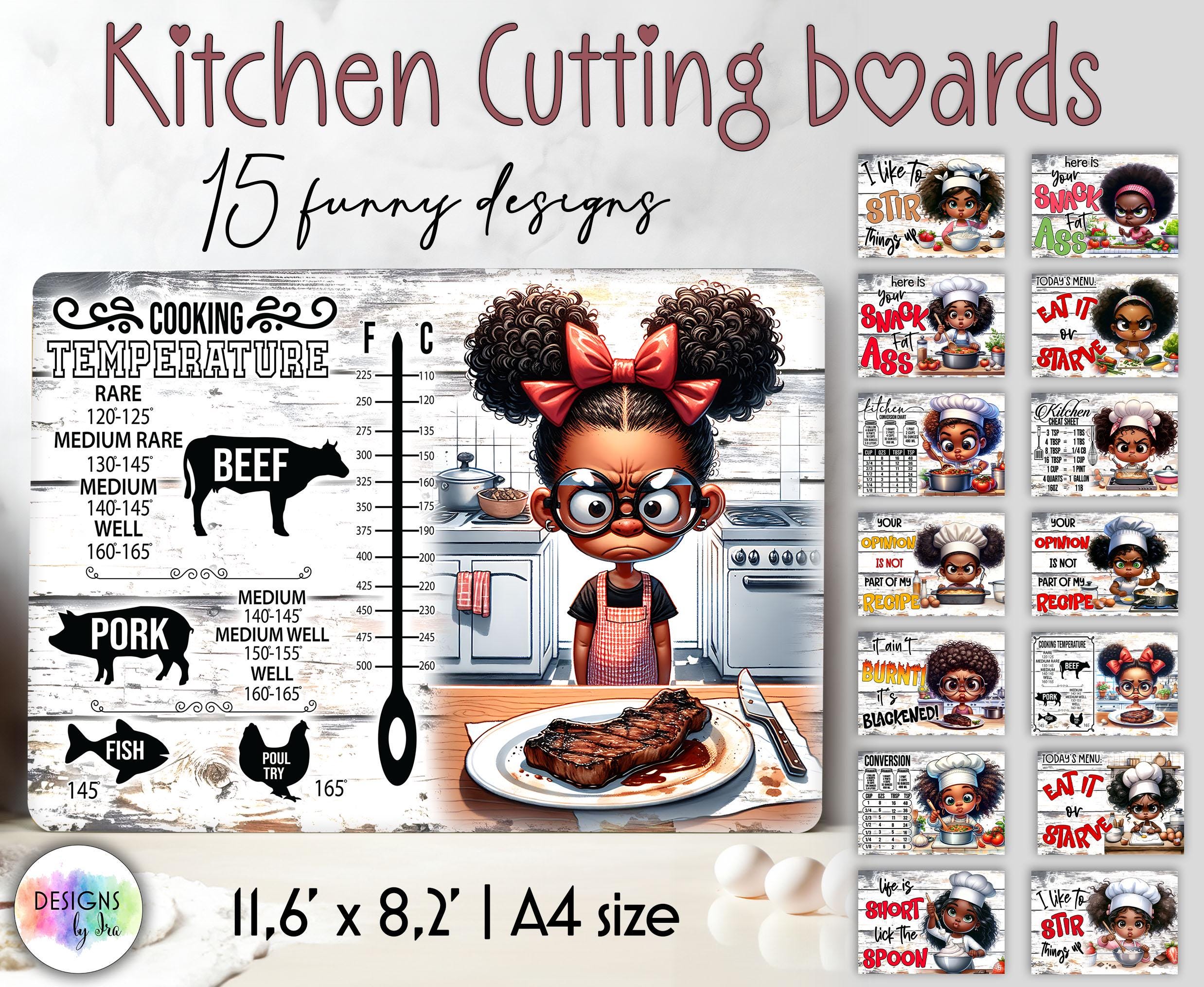Funny Kitchen Cutting Board Designs: Sarcastic Chef Art (Digital Download)