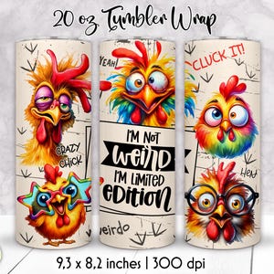 Funny Chickens Tumbler Wrap: Sarcastic Quotes PNG (Digital Download)