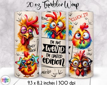Funny Chickens Tumbler Wrap: Sarcastic Quotes PNG (Digital Download)