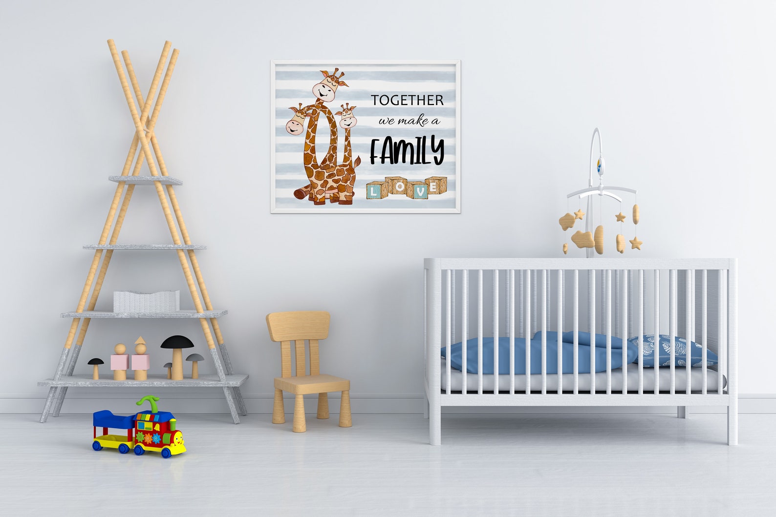 Nursery Room Poster We Are Family Poster Giraffe Family Etsy