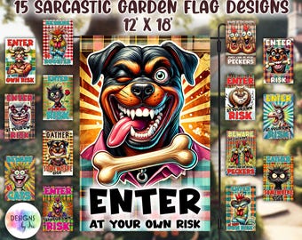 Sarcastic Animals Garden Flag PNG Bundle (Digital Download)