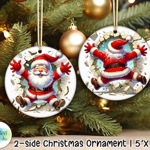 Both Side Christmas Ornaments Bundle | Broken Wall Christmas Ornaments | Holiday Decor | Cute Christmas Animals PNG | Christmas Ornaments image 4