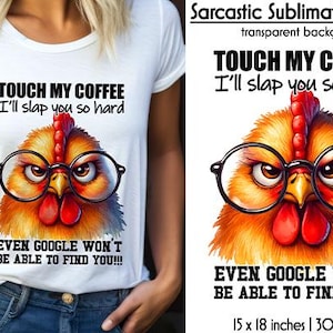 PNG-bundel Sarcastic Chicken: grappige ochtendcitaten (digitale download) afbeelding 5