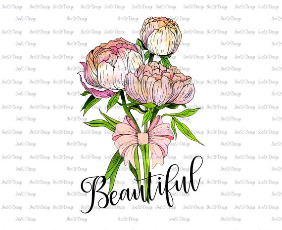 Download Beautiful Peony Sublimation Png Flower Arrangement Instant Etsy