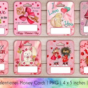 Valentine&#39;s Day Money Cards: Printable Gift Card Holders (Digital Download)