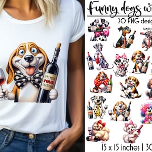 Funny Dogs Sublimation Bundle, Funny Wine Quotes, Dog with Wine Sublimation, Dog Lover Bundle, Wine Lover Bundle, Funny, Digital Download