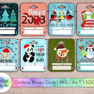 Sublimación de tarjetas de dinero de Navidad / Tarjetas de dinero / Titular de dinero / Regalo de Navidad / Feliz Navidad / Tarjetas de Navidad / Descarga digital