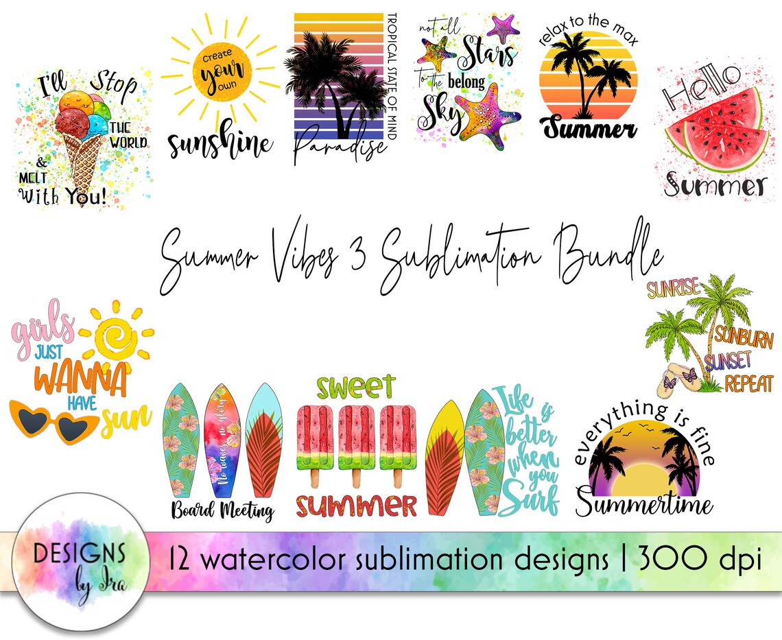 Download Summer Vibes 3 Sublimation Designs Bundle Summer ...