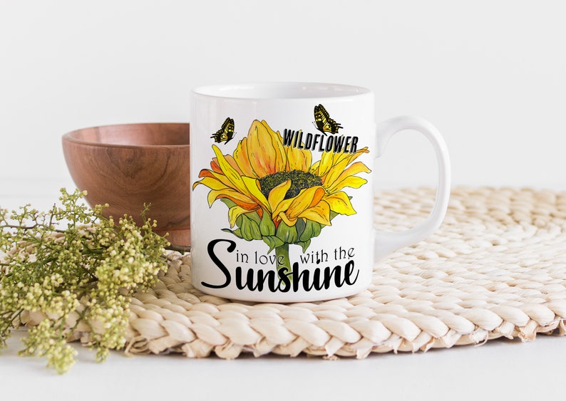 Summer Vibes Sunflower and Butterflies Digital Download Sunflower Sublimation Design Wildflower Sublimation Sunshine