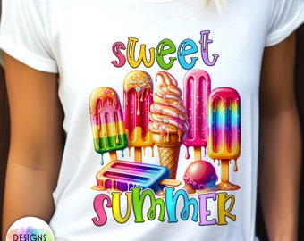 Sweet Summer Popsicle PNG: Colorful Ice Cream Sublimation (Digital Download)