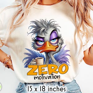 Rolig gåssublimering, noll motivation PNG, rolig gåsskjorta, sarkastisk attitydskjortadesign, sublimering av kaffeälskare