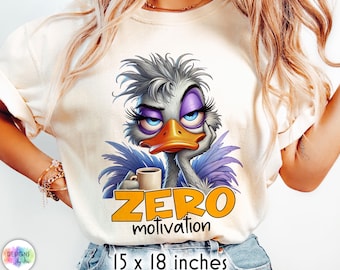 Funny Goose Sublimation, Zero Motivation PNG, Funny Goose Shirt Print, Sarcastic Attitude Shirt Design, Coffee Lover Sublimation