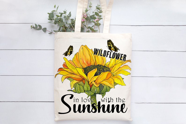 Summer Vibes Sunflower and Butterflies Digital Download Sunflower Sublimation Design Wildflower Sublimation Sunshine