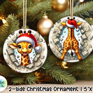 Both Side Christmas Ornaments Bundle | Broken Wall Christmas Ornaments | Holiday Decor | Cute Christmas Animals PNG | Christmas Ornaments image 3