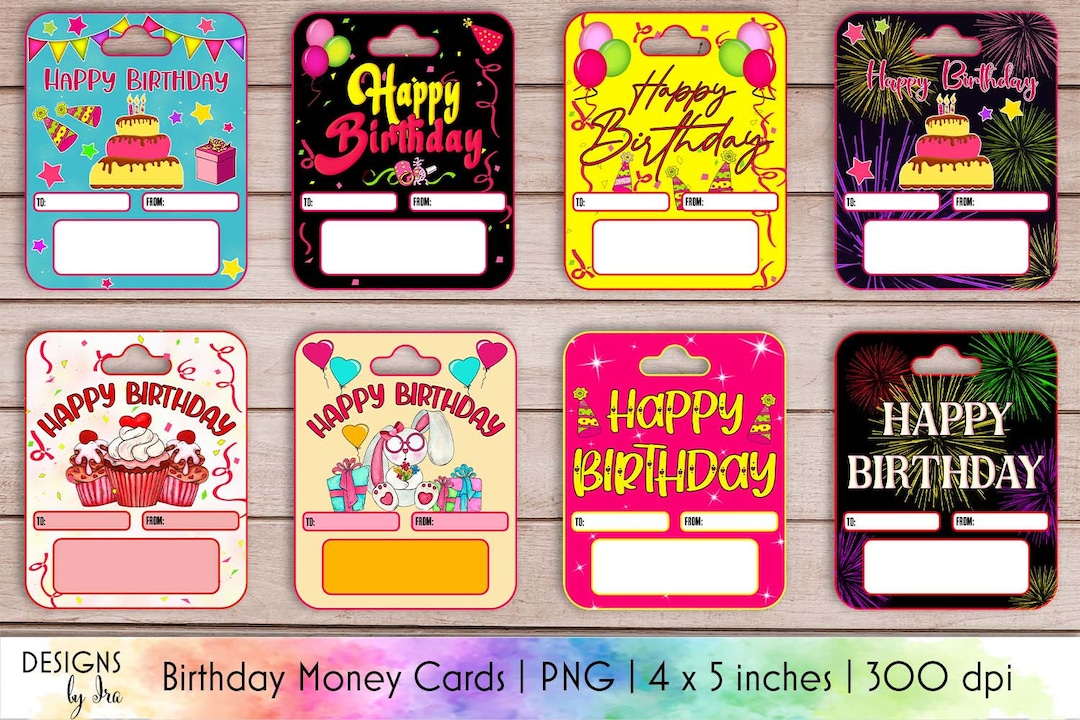 Birthday Money Cards Money Card Printable Money Holder Birthday Gift