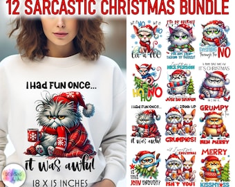 Sublimatiebundel Sarcastic Christmas Cat (digitale download)