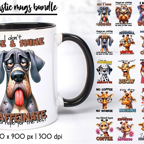 Sarcastic Coffee Mug Sublimation Designs: Funny Quotes Bundle (PNG)
