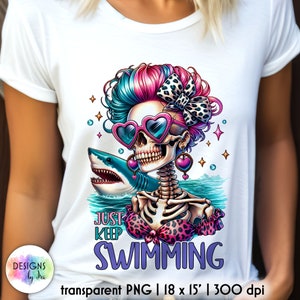 Skelett Sublimation | Snarky Skelett Druck | Haifisch-Liebhaber-Sublimation | Sarkastisches Skelett PNG | Digitaler Download | Sommer Vibes