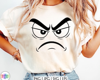 Funny Face SVG, Sarcastic Smiley PNG, Funny Cartoon Face Sublimation, Smiley Print, Digital Download, Cricut Cut File