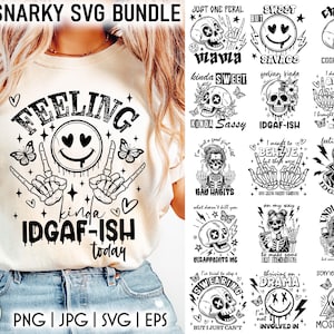 Sarcastische Snarky Skull SVG-bundel | Sarcastische citaten SVG | Grunge schedelafdruk | Sarcastische SVG | Digitale download | Sassy Cut-bestanden