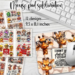Sarcastic Quotes Mouse Pad Bundle: Funny Office Computer Mat (Digital Download)