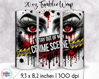 True Crime Tumbler Wrap: Spooky Crime Scene Design (Digital Download)