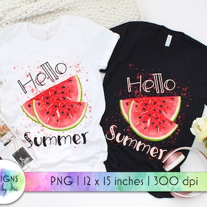 Hello Summer sublimation Design | Watermelon Sublimation | Summer Print | Summer Vibes | Watermelon Print | Digital Download