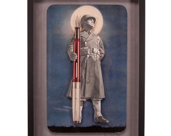 Information Warriors #4 - Hand cut high-relief collage