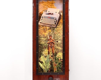 Kinetic Collage Sculpture -Hunt And Peck- from artist Nemo Gould