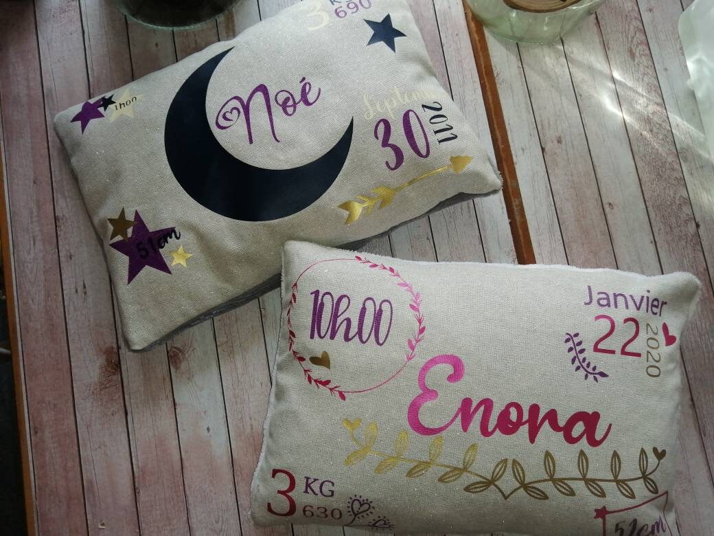 Coussin de Naissance Personnalisé Déhoussable