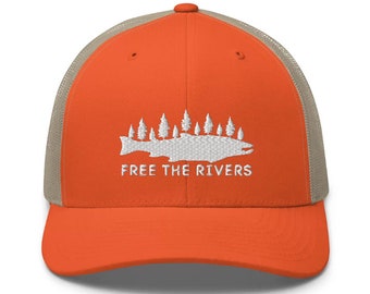 Gorra de camionero Free the Rivers Salmon Fishing Outdoors PNW