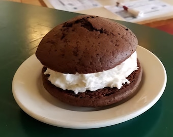 12 whoopie pies with Plain, Peanut Butter or Coffee filling.