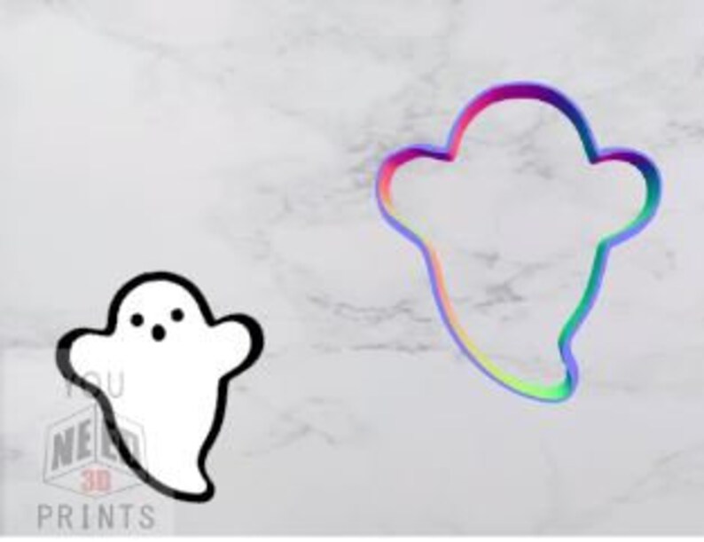 4in longest point Ghost Cookie Cutter 3d Printed